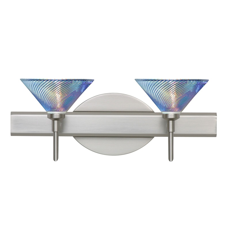 Besa 2SW-550493-SN Kona Two Light Wall Sconce Satin Nickel