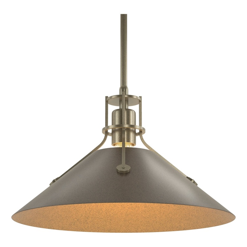 Henry Medium Steel Shade Pendant Soft Gold Bronze