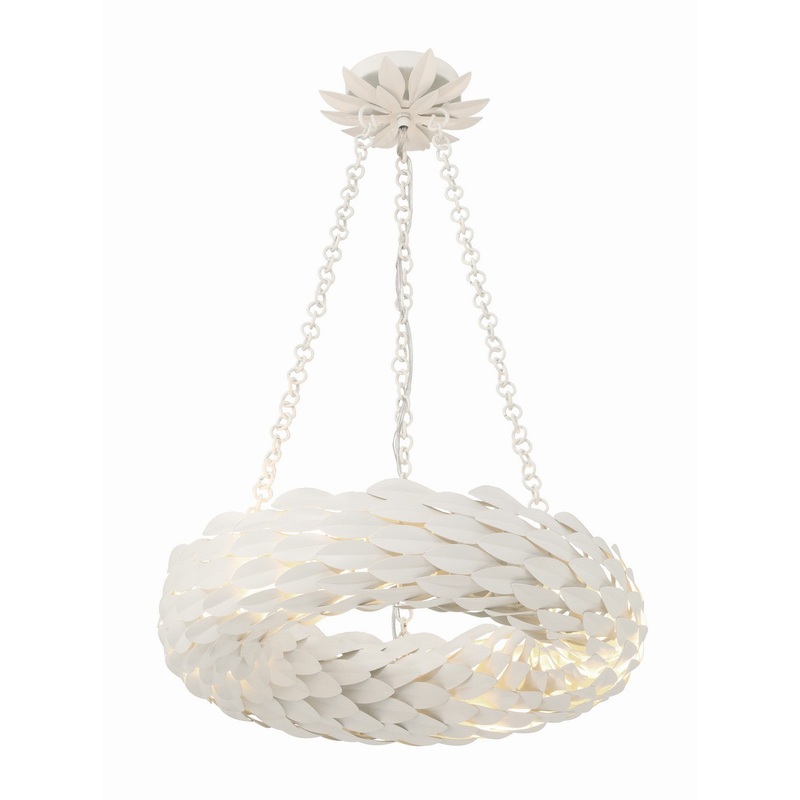 LED Chandelier from the Broche Collection in Matte White Finish by Crystorama