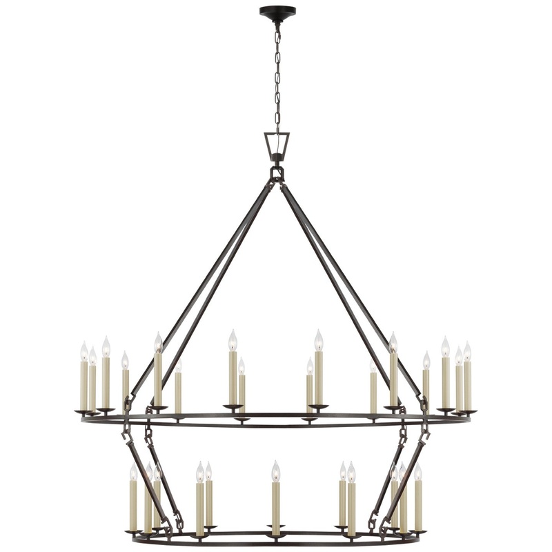 LED Chandelier from the Darlana Ring Collection in Aged Iron Finish by Visual Comfort Signature