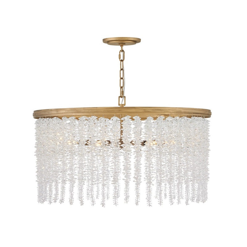 LED Convertible Chandelier from the Rubina Collection in Burnished Gold Finish by Fredrick Ramond