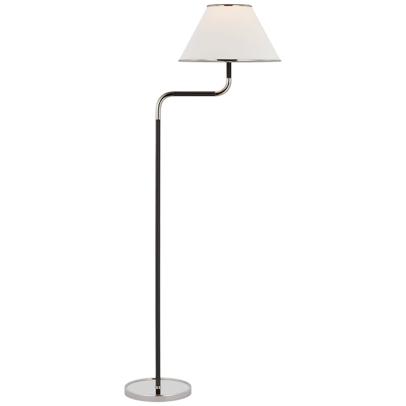 LED Floor Lamp from the Rigby Collection in Polished Nickel and Ebony Finish by Visual Comfort Signature