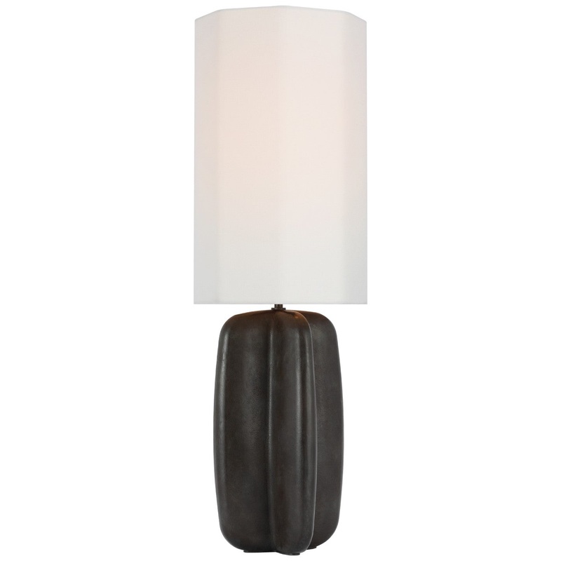 LED Table Lamp from the Alessio Collection in Aged Iron Finish by Visual Comfort Signature