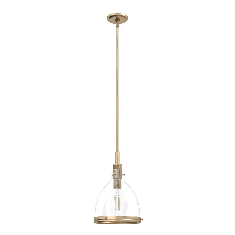 One Light Pendant from the Van Nuys Collection in Alturas Gold Finish by Hunter