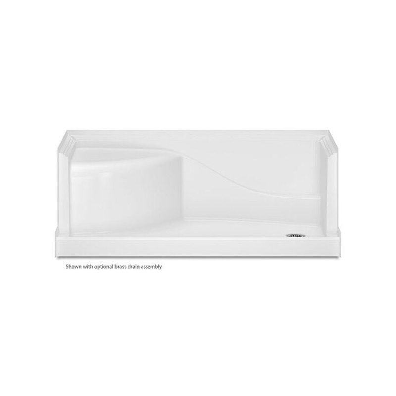Shower Base Shower Pan Right Hand Seat White 60 x 32 x 21 Inch Acrylic Left Hand Drain