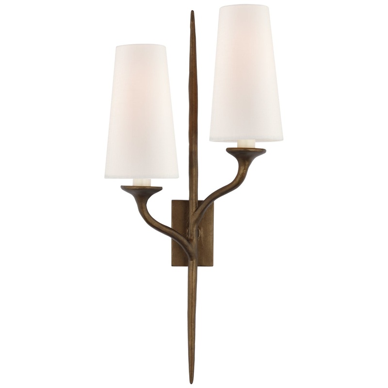 Two Light Wall Sconce from the Iberia Collection in Antique Bronze Leaf Finish by Visual Comfort Signature