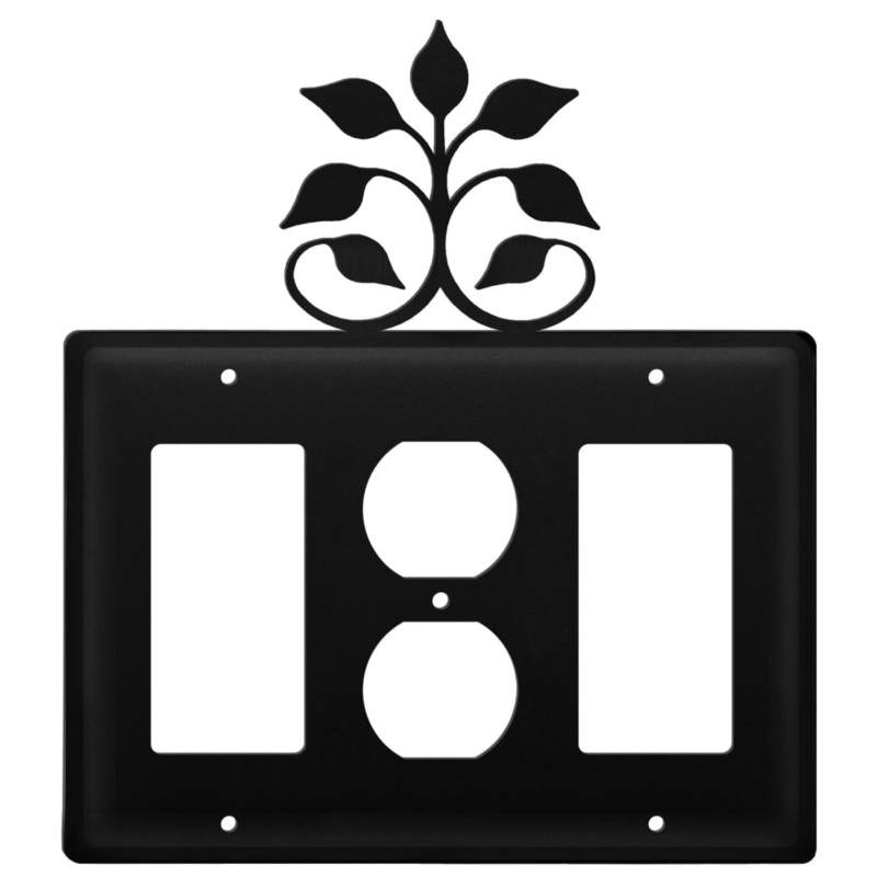 Village Wrought Iron EGOG-109 Triple Leaf Fan Single GFI Outlet and GFI Cover CUSTOM Product