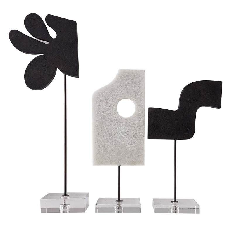 Arteriors ASC05 Uris Sculptures, Set of 3 Charcoal