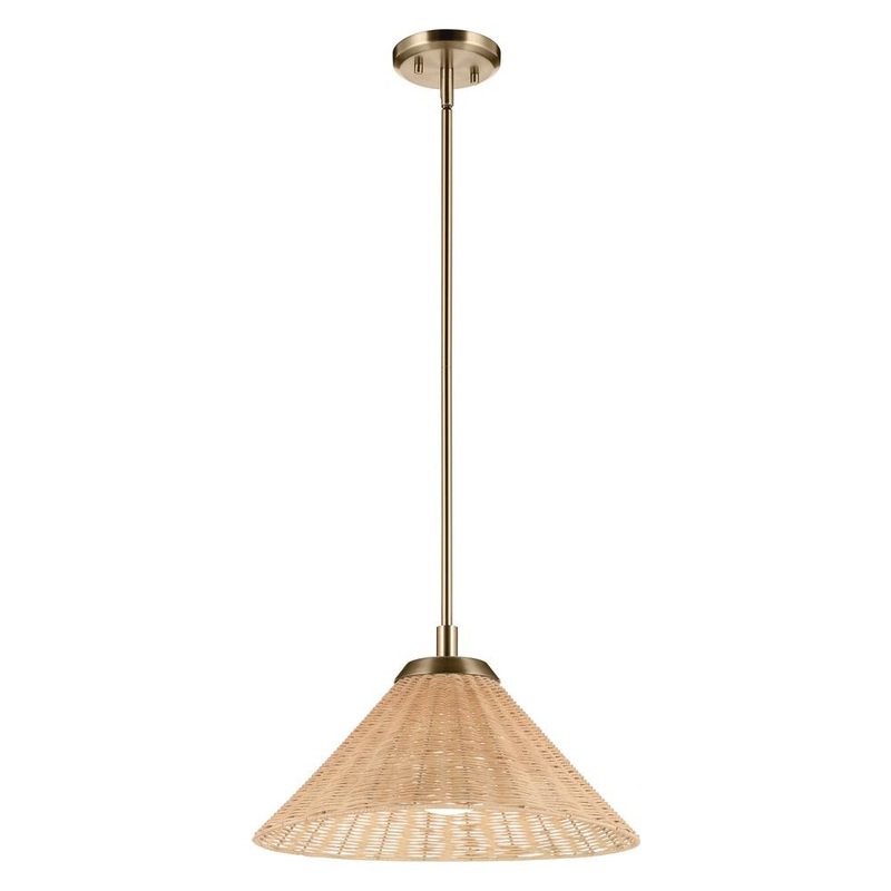 Bekah 18″ 1-Light Convertible Pendant Champagne Bronze