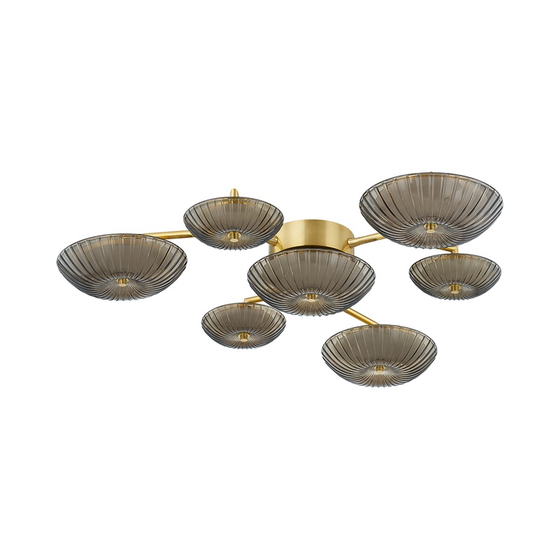 Birmingham 7-Light LED Flush Mount Vintage Polished Brass