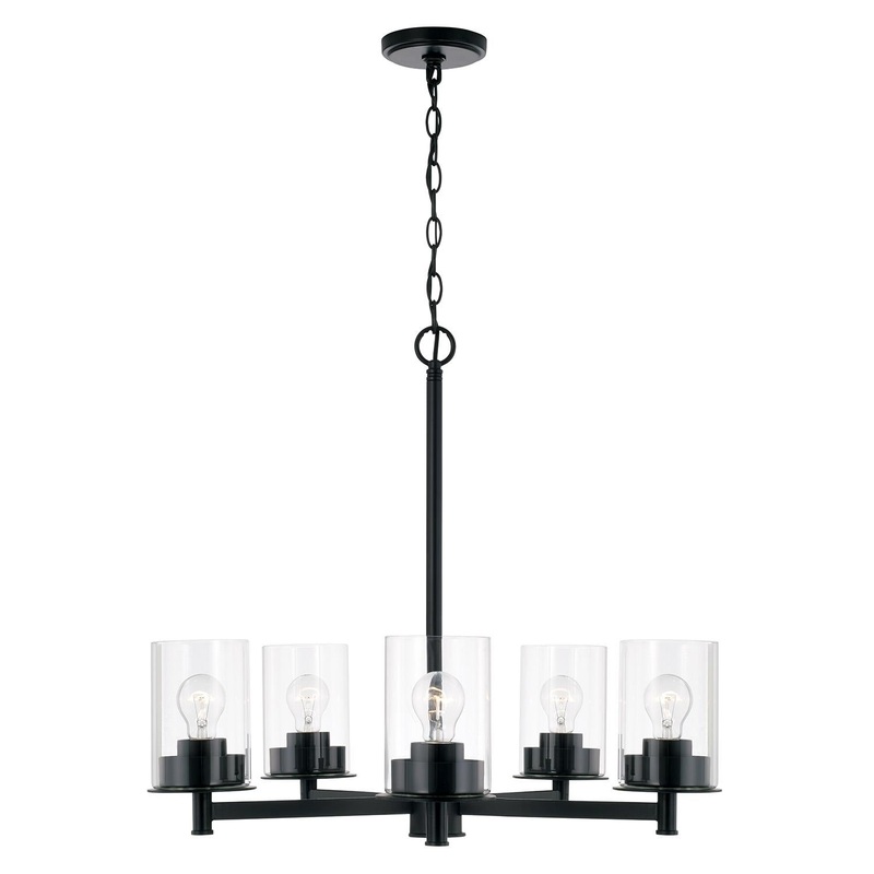 Capital Lighting 446851MB-532 Mason 5 Light Chandelier Matte Black