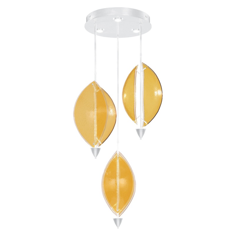 Embark 28.5″W Round Pendant White/Amber
