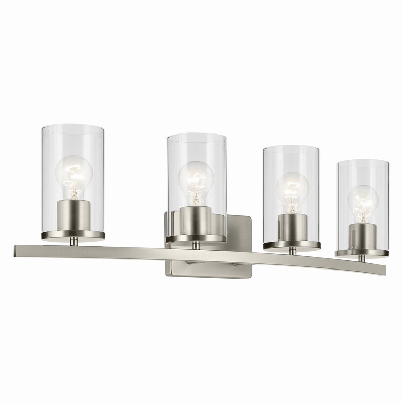 Four Light Bath from the Crosby Collection in Brushed Nickel Finish by Kichler