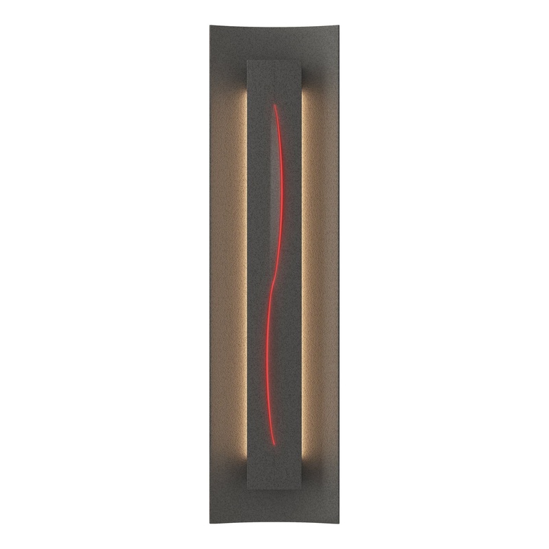 Gallery Sconce Natural Iron Red Glass (RR)