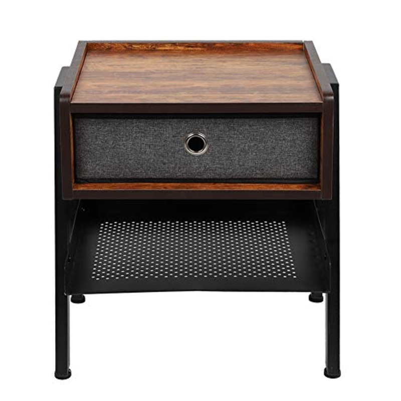 GXP Tavolo da Comodino Industriale Comodino per Piccoli Spazi con 1 Cassetto Non Tessuto