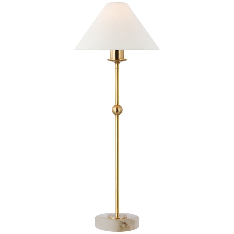 LED Accent Lamp from the Caspian Collection in Antique-Burnished Brass And Alabaster Finish by Visual Comfort Signature