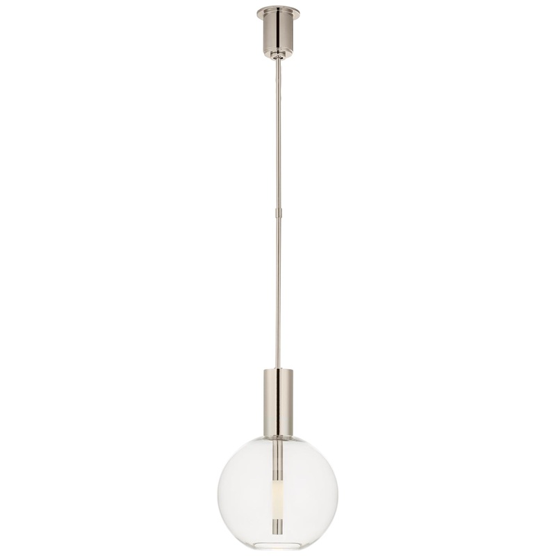 LED Pendant from the Nye Collection in Polished Nickel Finish by Visual Comfort Signature