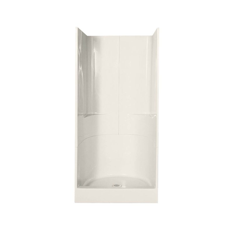 MAAX 103007-000-007-000 36SKD 36 x 35 AcrylX Alcove Center Drain Three-Piece Shower in Biscuit