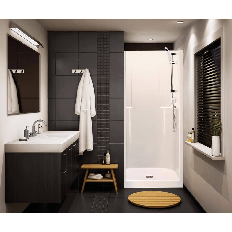 MAAX 107365-000-002-000 Biarritz 85 36 x 35 AcrylX Alcove Center Drain One-Piece Shower in White
