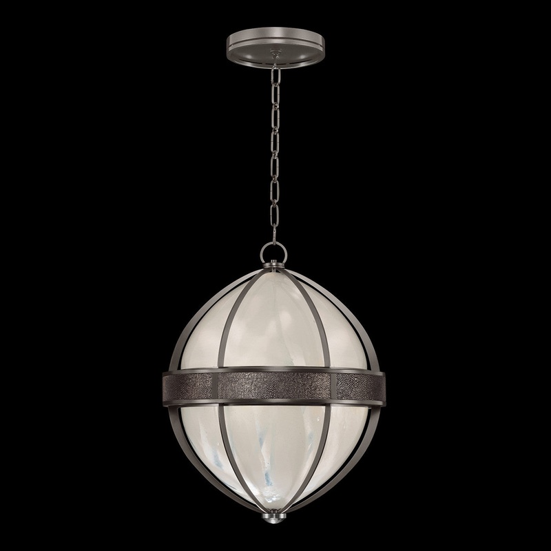 Mirage 18.75″W Round Pendant Midnight Steel/Nickel/Pebble
