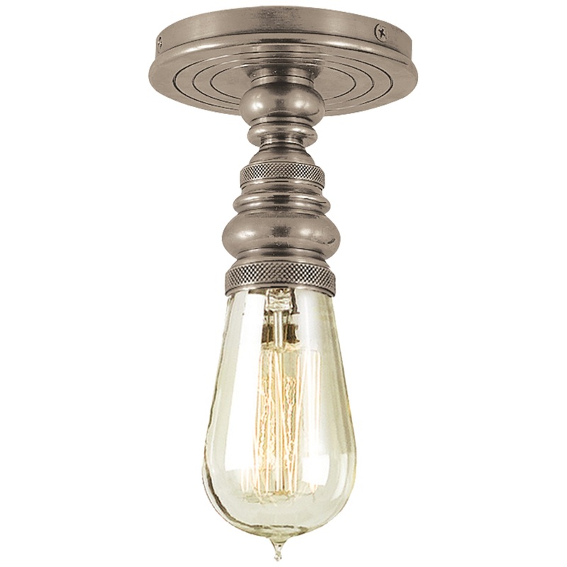 One Light Flush Mount from the Boston Collection in Antique Nickel Finish by Visual Comfort Signature