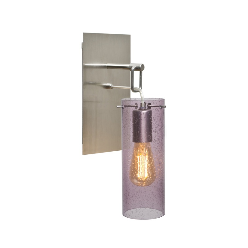 One Light Wall Sconce from the Juni Collection in Satin Nickel Finish by Besa