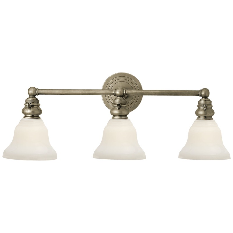 Three Light Wall Sconce from the Boston Collection in Antique Nickel Finish by Visual Comfort Signature