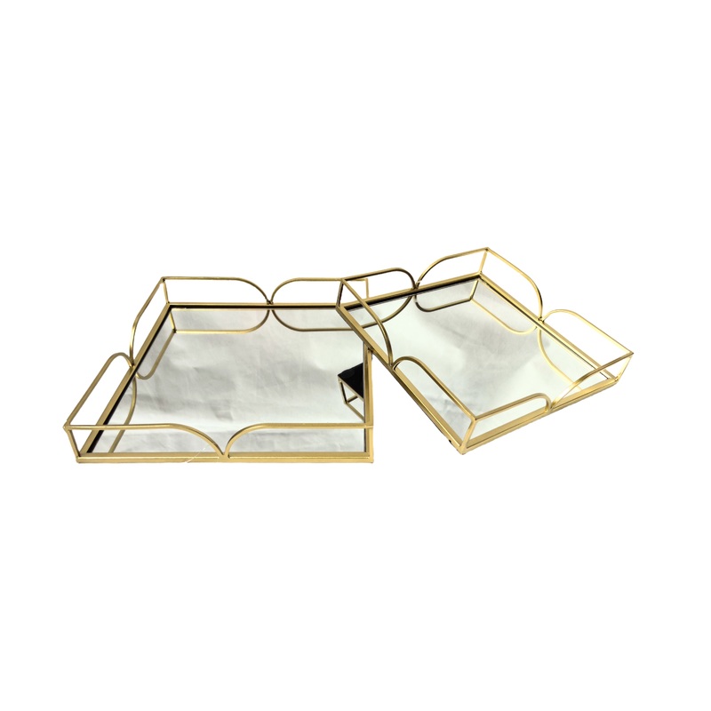 Willow Square Tray – Large – Gold