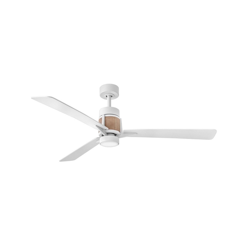 56″ LED Smart Fan from the Atticus Collection in Matte White Finish by Hinkley
