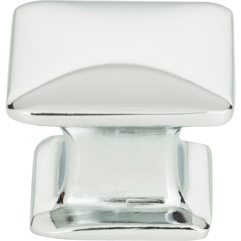 Atlas Homewares Alcott Square Knob 1 1/4 Inch Polished Chrome