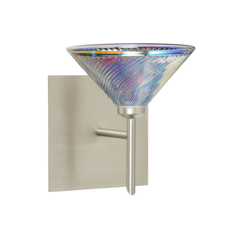 Besa 1SW-550493-SN-SQ Kona One Light Wall Sconce Satin Nickel