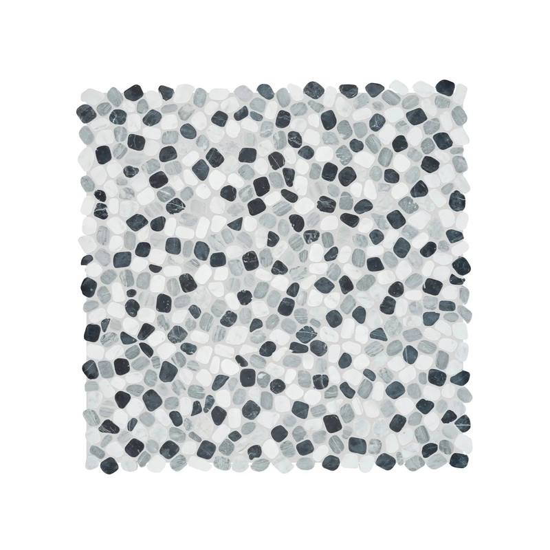Cabana Galaxy Blend Pebble Tumbled Marble Mosaic – 1 Sheet = Sqft