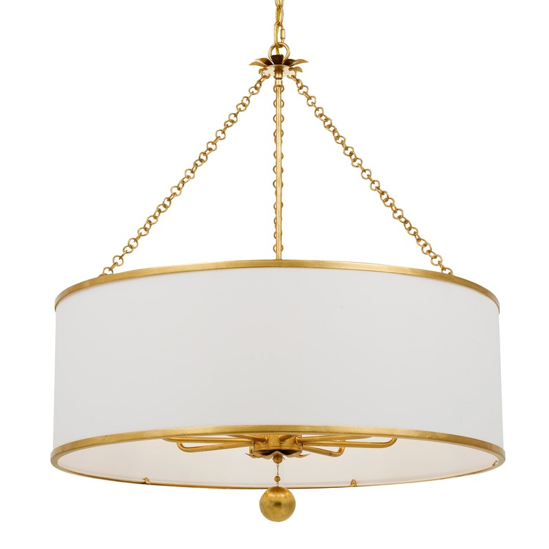 Crystorama 515-GA Broche Eight Light Chandelier Antique Gold