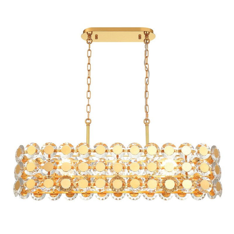 Eight Light Chandelier from the Perrene Collection in Gold Finish by Eurofase