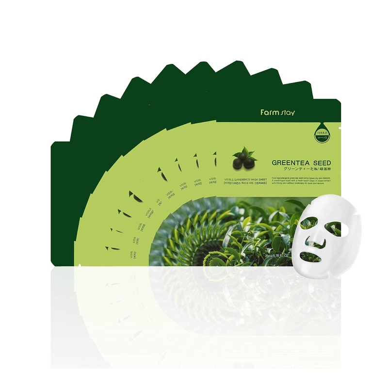 Farmstay Korean Greentea Seed Hydration Facial Mask Sheet(Pack of 10)