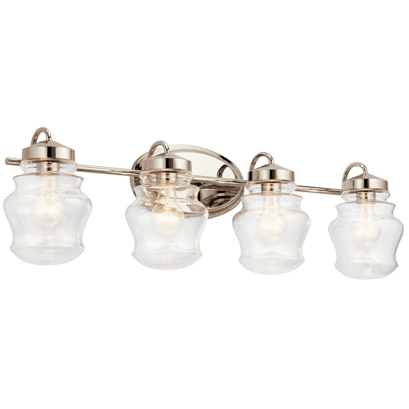 Four Light Bath from the Janiel Collection in Polished Nickel Finish by Kichler