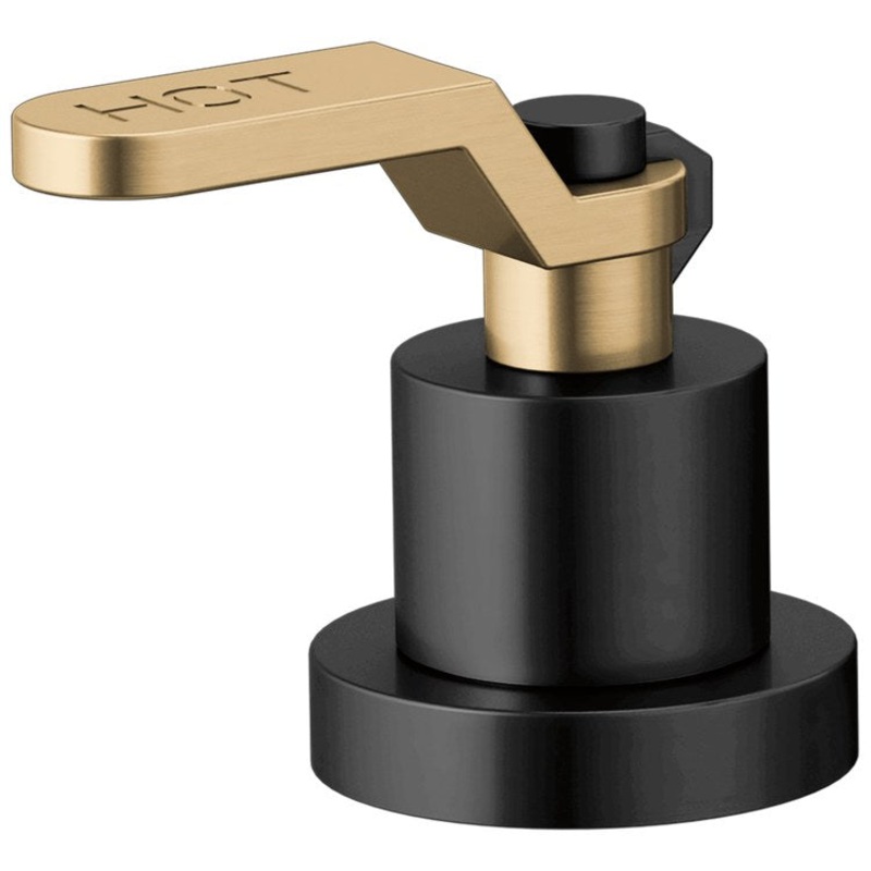 Handle Kit Litze Zinc 2 Industrial Lever Matte Black/Brilliance Luxe Gold ADA for Roman Tub Faucet