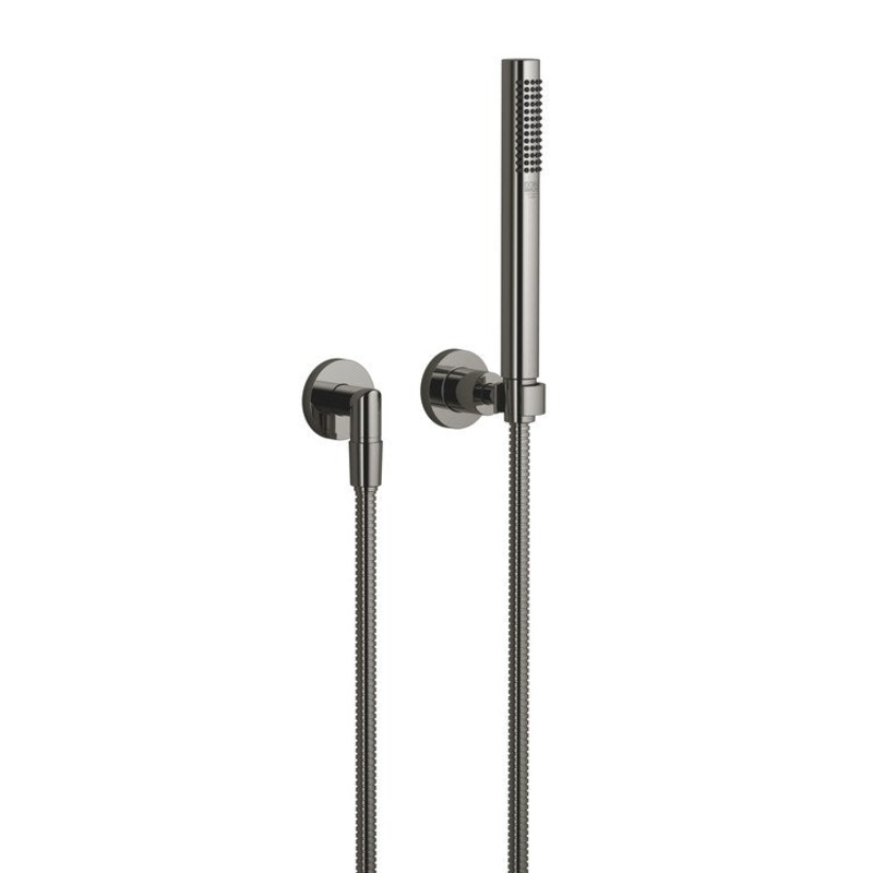 Handshower Set TARA with Individual Flanges Dark Chrome Compact Rain 1.8 Gallons per Minute