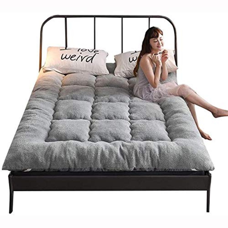 HANHJ Materasso Futon Pieghevole Materasso Tatami Giapponese, Materasso Morbido Spesso 10 Cm per Studenti Ragazzi Ragazze Dormitorio/Casa/Letto/Pavimento, gray-200x220cm