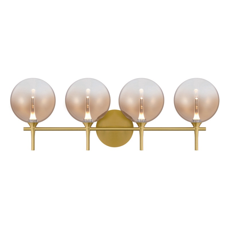 Iissa 4-Light Vanity Light Gold Amber Glass