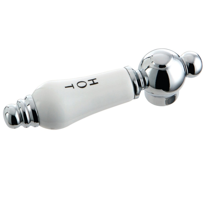KSH3951PLH Hot Porcelain Lever Handle, Polished Chrome