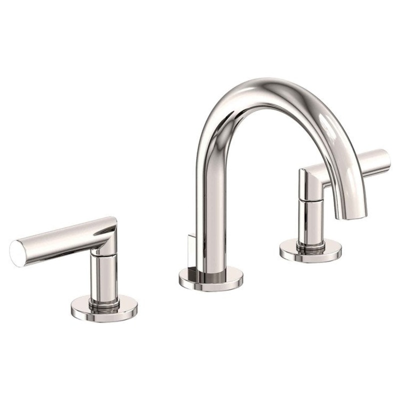 Lavatory Faucet Pavani Widespread 8 to 20 Inch Spread 2 Lever ADA Polished Nickel 1.2 Gallons per Minute Brass Spout Height 3-1/8 Inch