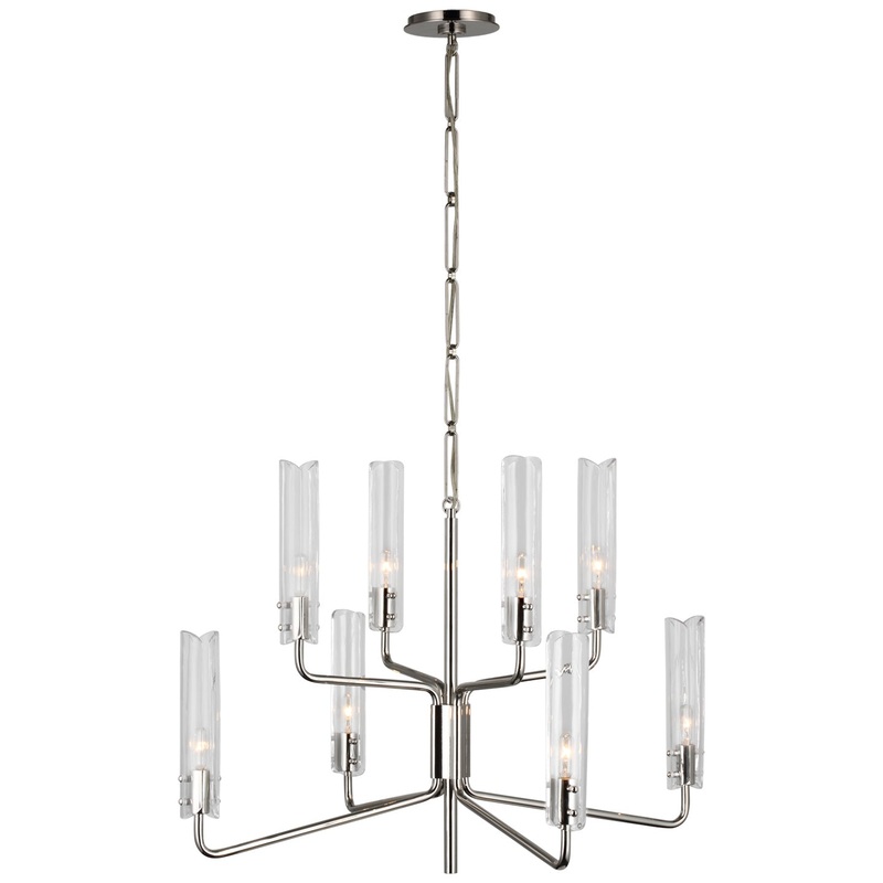 LED Chandelier from the Casoria Collection in Polished Nickel Finish by Visual Comfort Signature