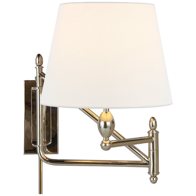 One Light Wall Sconce from the Paulo Collection in Polished Nickel Finish by Visual Comfort Signature