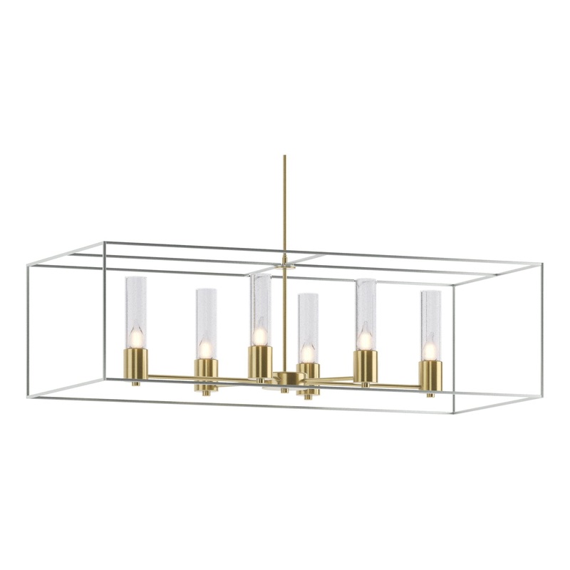 Portico Pendant Modern Brass Vintage Platinum Seeded Clear Glass (II)