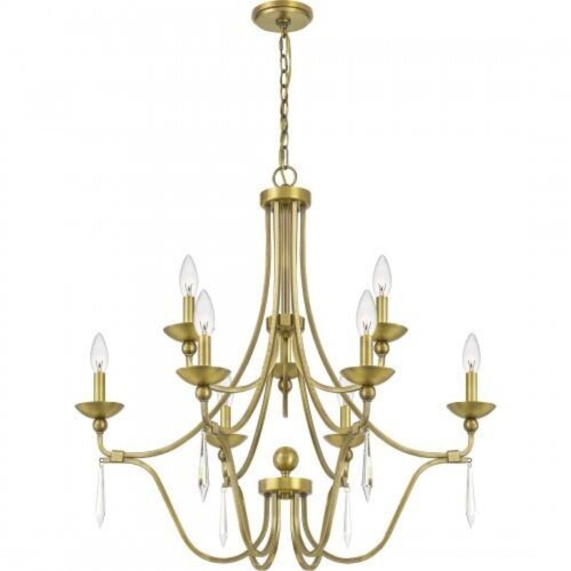 Quoizel JOU5032AB Joules Chandelier 9 light aged brass Chandelier