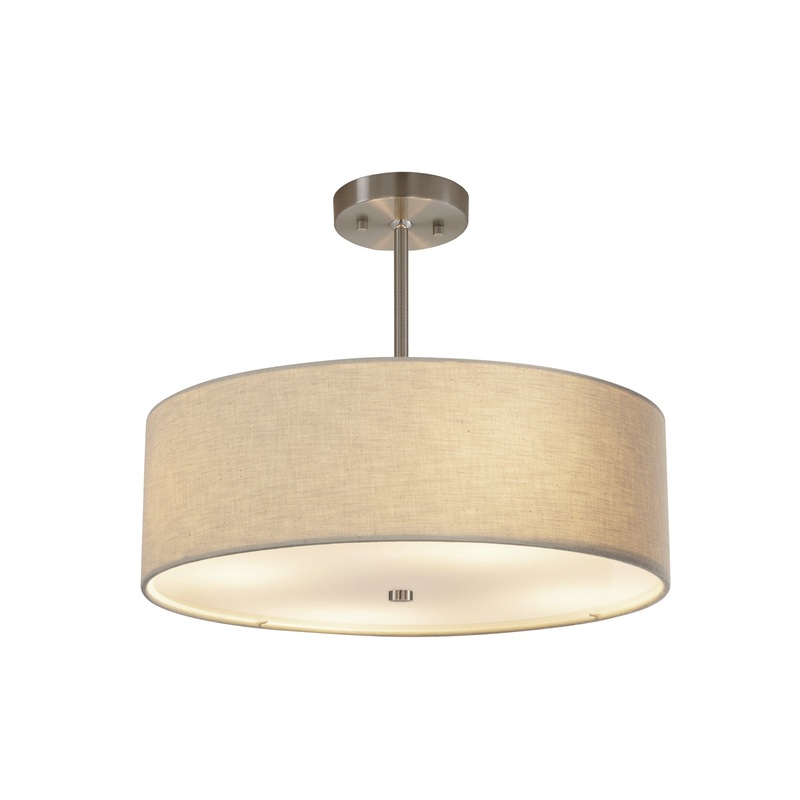 Three Light Pendant from the Classic Collection in Brushed Nickel Finish by Justice Designs