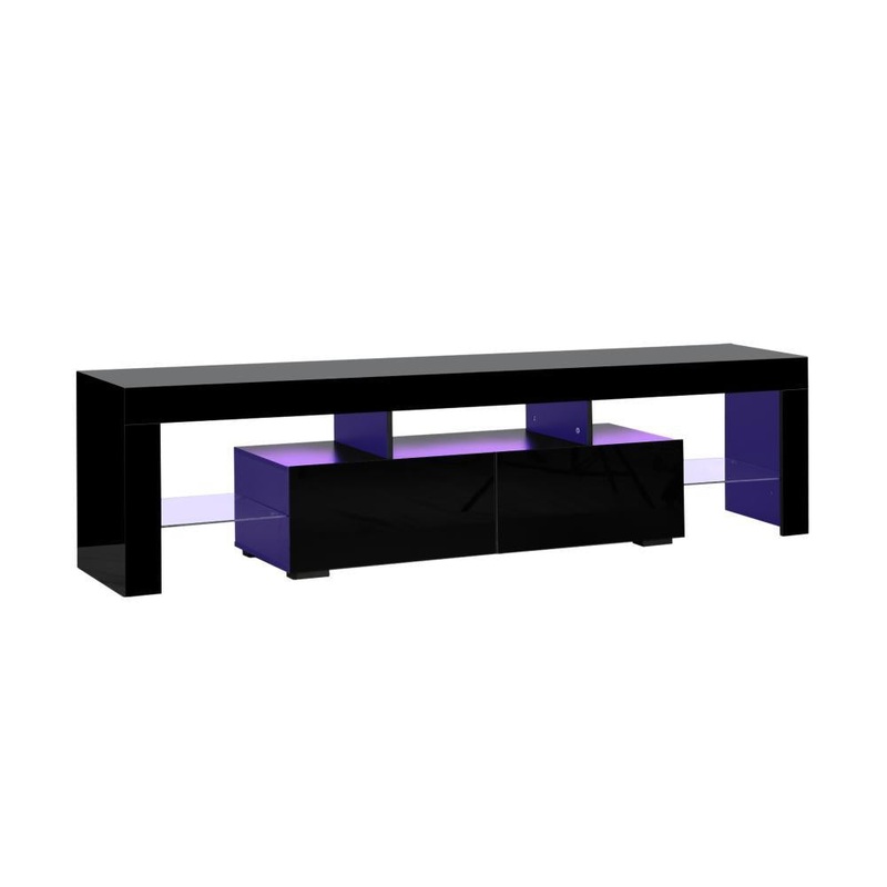 TV Cabinet LED RGB Gloss Black 180CM