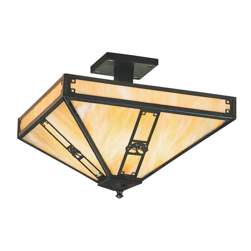 Arroyo PIH-11OGW-BZ Pasadena Four Light Ceiling Mount Bronze