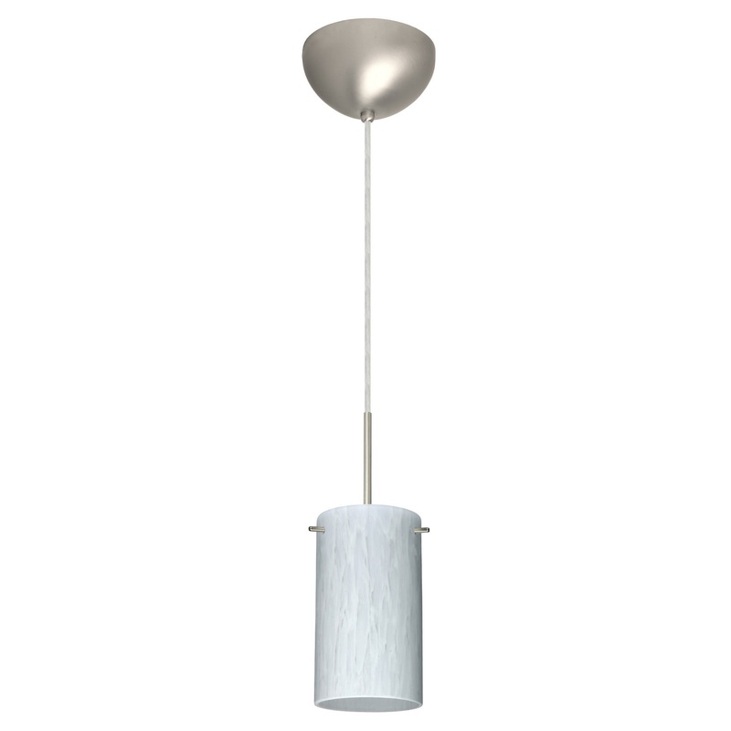 Besa 1BC-440419-HAL-SN Stilo One Light Pendant Satin Nickel